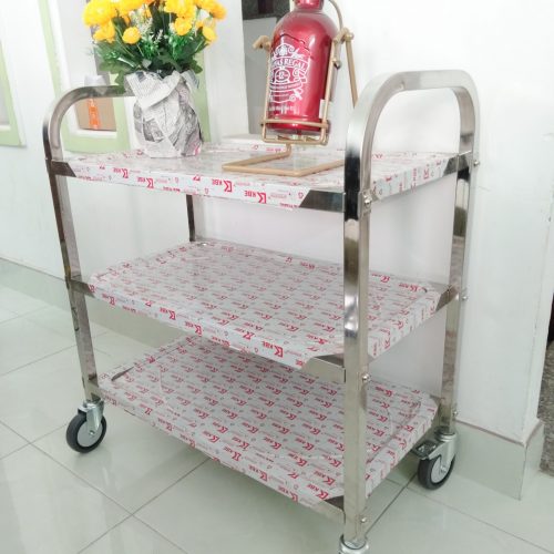 Xe day inox 3 tang nho X1003 .1 chieu cao moi tang 23cm