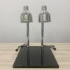 Đèn hâm nóng thức ăn 2 bóng inox, đế đá CN đen 121169
