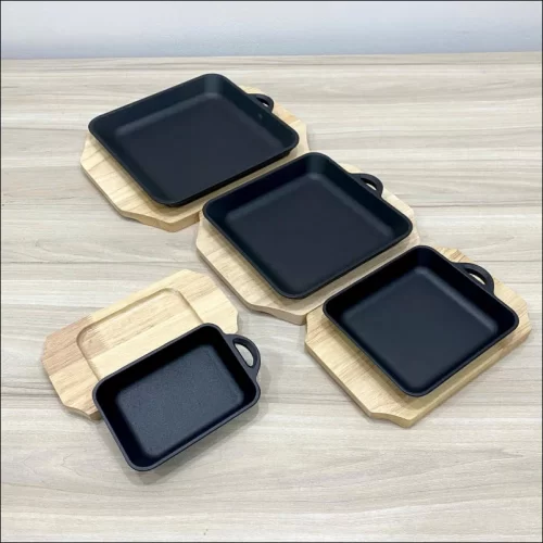 Chảo gang vuông 1 quai 9023