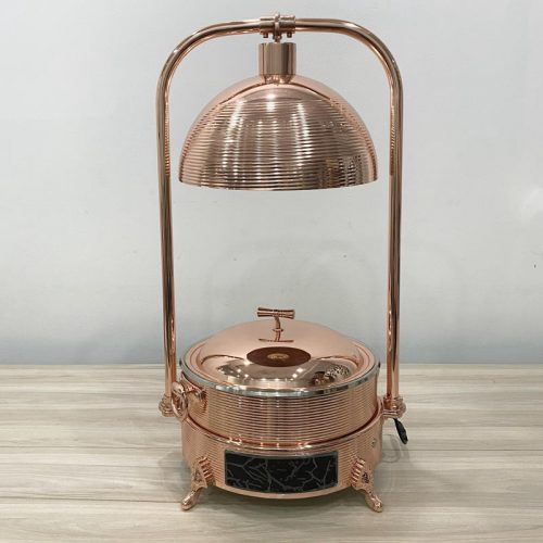 Bộ nồi hâm nóng thức ăn sang trọng, kèm nồi–nắp inox bền bỉ, giữ nhiệt tốt – Phụ kiện buffet cao cấp của Song Quán.