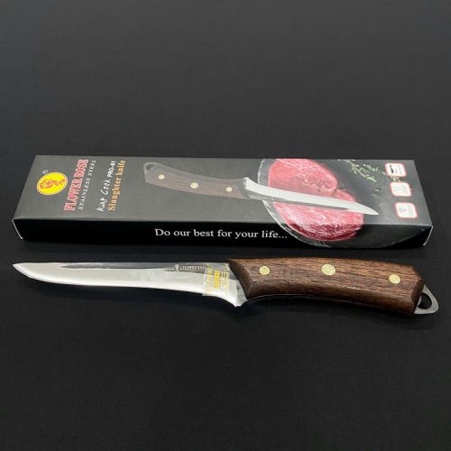 Dao có vân khía đen cán gỗ PRO-61 – lưỡi dao inox sắc bén, cán gỗ sang trọng, phù hợp cho nhà hàng và bếp gia đình cao cấp.
