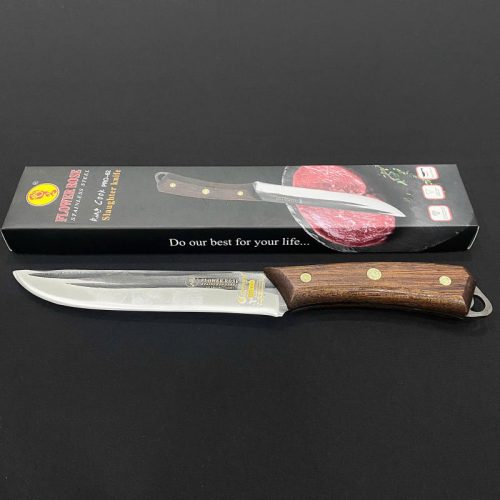 Dao có vân khía đen cán gỗ PRO-62 – lưỡi dao inox chống dính, cán gỗ chắc tay, thiết kế tinh tế cho bếp chuyên nghiệp.