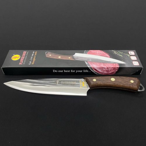 Dao có vân khía đen cán gỗ PRO-65 – lưỡi thép sắc bén, cán gỗ chắc tay dùng cho bếp chuyên nghiệp