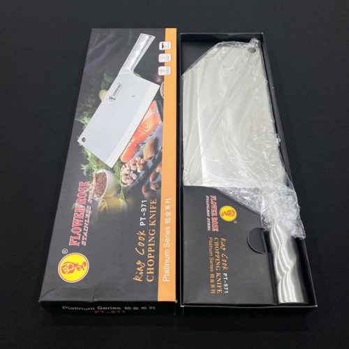 Dao thái inox PT-971 lưỡi mảnh, sắc bén, làm từ inox cao cấp – phù hợp cho thao tác cắt thái tinh tế trong bếp chuyên nghiệp.