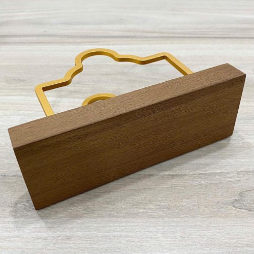 Giá treo khăn giấy TTH06-1 hình mây nhỏ bằng gỗ màu đậm và kim loại vàng
