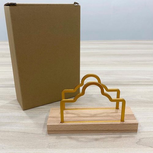Giá treo khăn giấy TTH06 hình mây nhỏ bằng gỗ và kim loại vàng