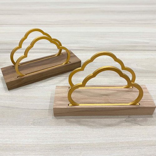 Giá treo khăn giấy TTH07 hình mây bằng gỗ và kim loại vàng