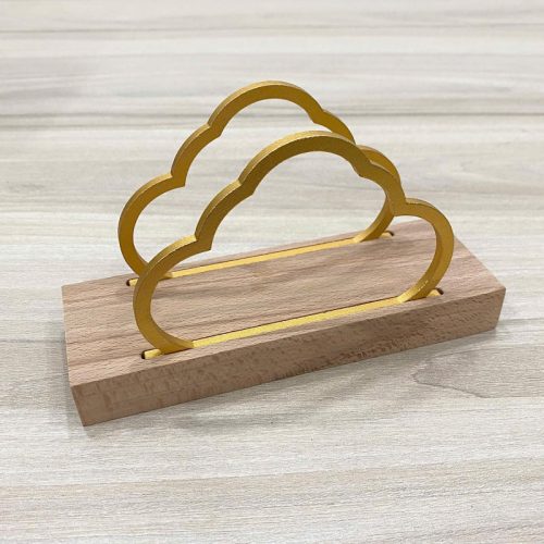 Giá treo khăn giấy TTH07 hình mây bằng gỗ và kim loại vàng