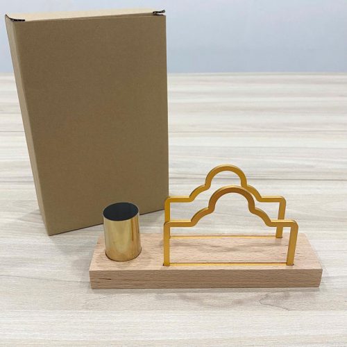 Giá treo khăn giấy TTH03 hình mây bằng gỗ và kim loại vàng