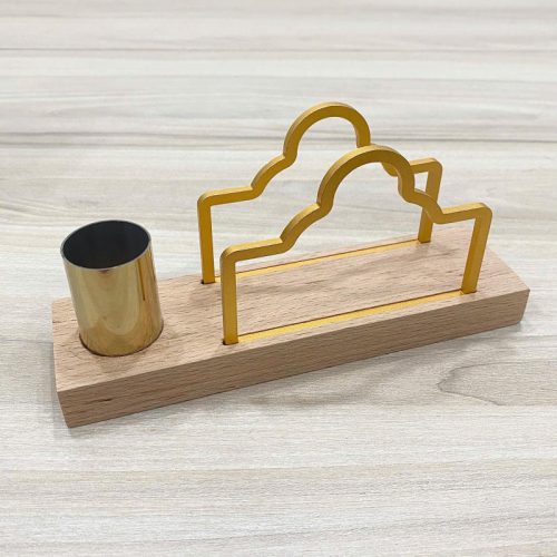 Giá treo khăn giấy TTH03 hình mây bằng gỗ và kim loại vàng
