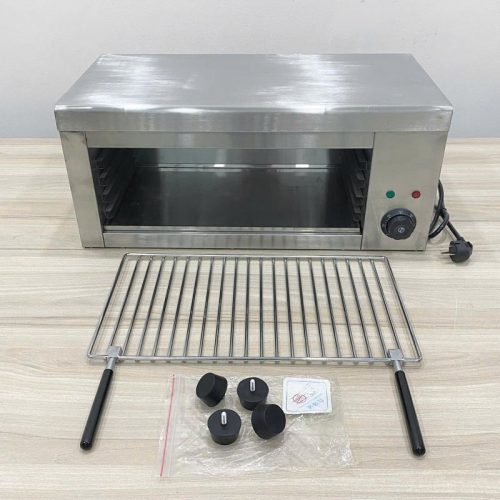 Lò nướng salamander AT-936 bằng inox kèm vỉ nướng và phụ kiện đi kèm.