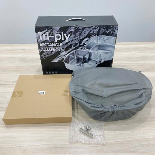 Nồi vuông inox bóng nắp kính 30cm SKU 110713 – nồi inox cao cấp, sáng bóng, dung tích lớn, giữ nhiệt tốt, phù hợp cho bếp nhà hàng và gia đình.