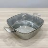 Nồi vuông inox bóng nắp kính 30cm SKU 110713 – nồi inox cao cấp, sáng bóng, dung tích lớn, giữ nhiệt tốt, phù hợp cho bếp nhà hàng và gia đình.