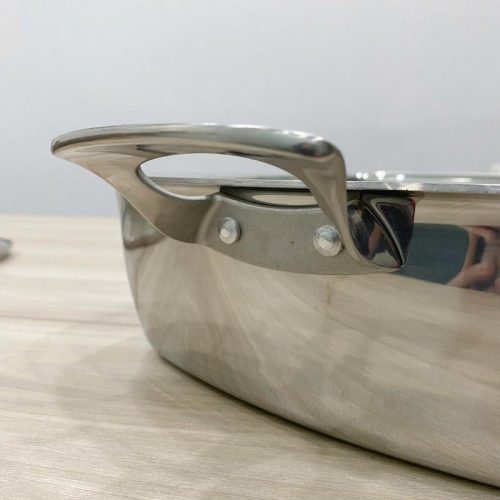 Nồi vuông inox bóng nắp kính 30cm SKU 110713 – nồi inox cao cấp, sáng bóng, dung tích lớn, giữ nhiệt tốt, phù hợp cho bếp nhà hàng và gia đình.
