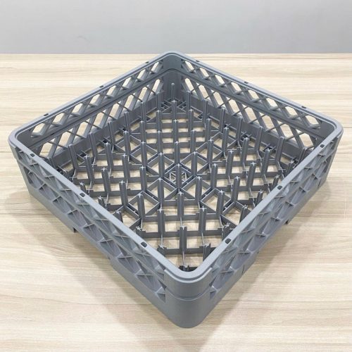 Rack chông 64 DC063B-1 bằng nhựa màu xám, thiết kế lưới có chông để cố định ly chén.