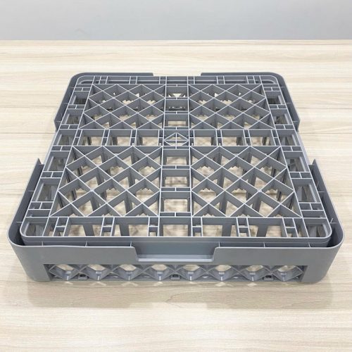 Rack chông 64 DC063B-1 bằng nhựa màu xám, thiết kế lưới có chông để cố định ly chén.