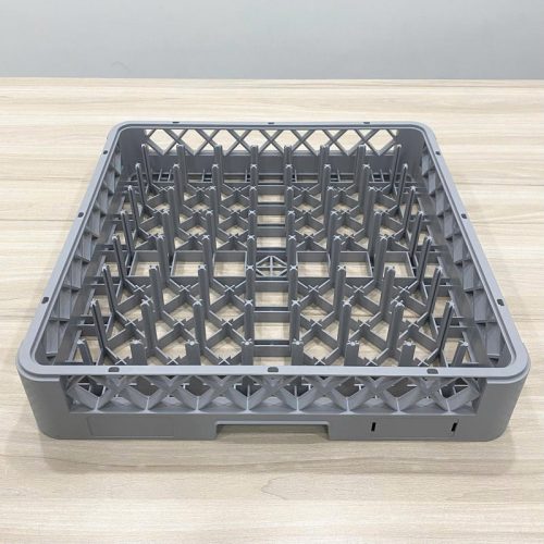 Rack chông 64 DC063B-1 bằng nhựa màu xám, thiết kế lưới có chông để cố định ly chén.