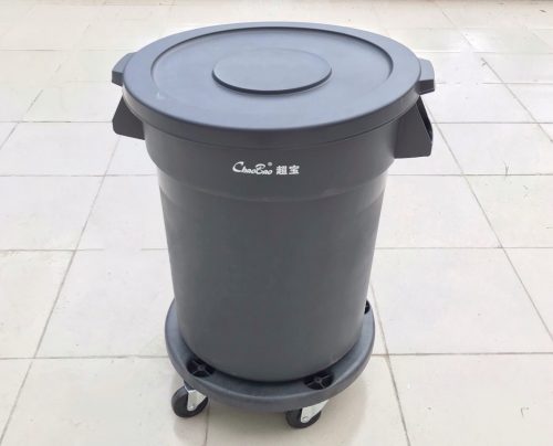 Thùng rác nhà bếp B-010 chất liệu nhựa cao cấp, có nắp đậy và bánh xe tiện lợi – phù hợp sử dụng trong nhà hàng, khách sạn, khu bếp công nghiệp.
