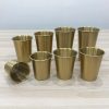 Ly 1 lớp inox 304 cuốn miệng cao cấp màu vàng DCB500G