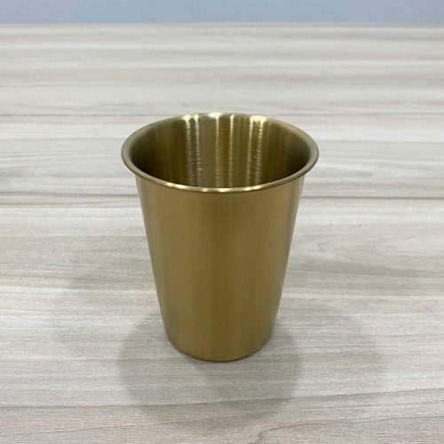 Ly 1 lớp inox 304 cuốn miệng cao cấp màu vàng DCB200G