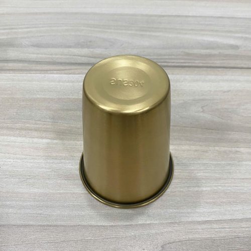 Ly 1 lớp inox 304 cuốn miệng cao cấp màu vàng DCB500G