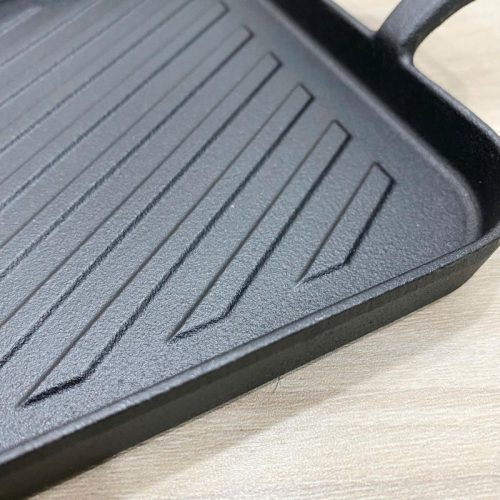 Khay gang chữ nhật 2 quai đế gỗ YZ-9010