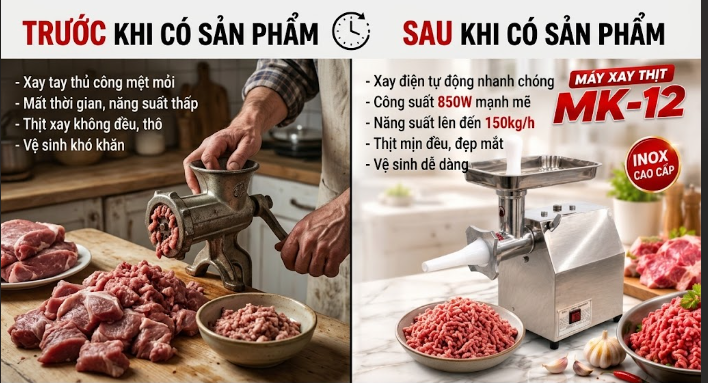 MÁY XAY THỊT MK-12 TỪ SONG QUÁN: XAY NHANH, TIẾT KIỆM THỜI GIAN CHẾ BIẾN 3 image 48