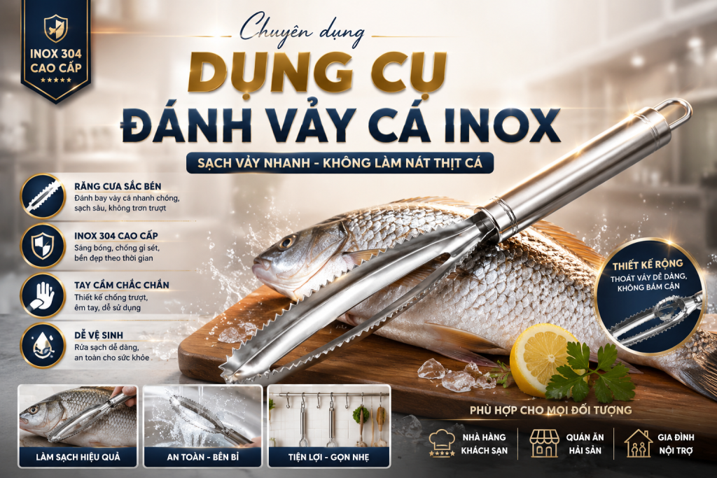 MẸO SƠ CHẾ CÁ NHANH GỌN VỚI DỤNG CỤ ĐÁNH VẢY CÁ INOX SONG QUÁN 10 image 10