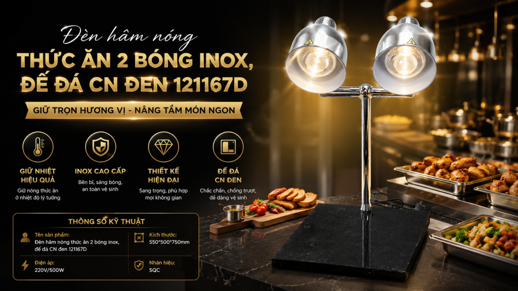 Đèn hâm nóng thức ăn giúp duy trì nhiệt độ món ăn 