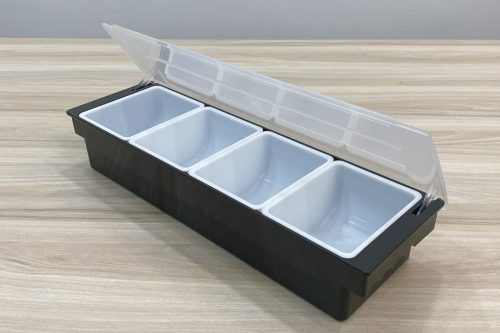 Thông số kỹ thuật hộp nhựa đựng topping 4 ngăn FJ15284 Song Quán 
