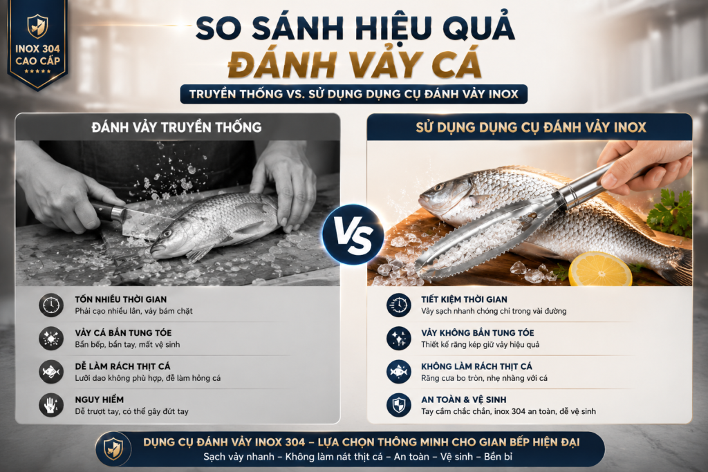MẸO SƠ CHẾ CÁ NHANH GỌN VỚI DỤNG CỤ ĐÁNH VẢY CÁ INOX SONG QUÁN 3 image 9