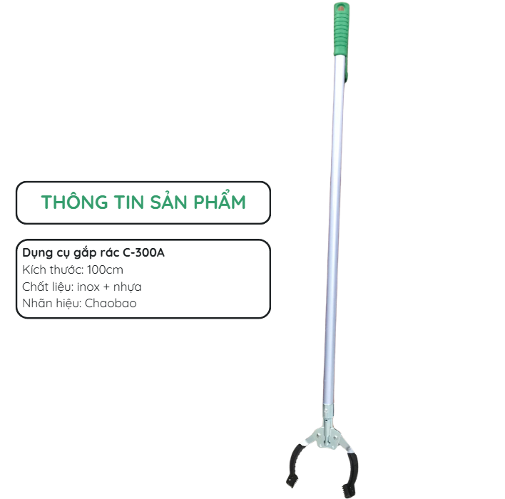 DỤNG CỤ GẮP RÁC SONG QUÁN GIÚP BẠN GIỮ VỆ SINH KHÔNG GIAN NHƯ THẾ NÀO? 2 (Dụng cụ gắp rác C-300A Chaobao với chiều dài 100 cm giúp thu gom rác nhanh chóng, hạn chế tiếp xúc trực tiếp với chất bẩn và giảm tình trạng cúi người khi vệ sinh.)
